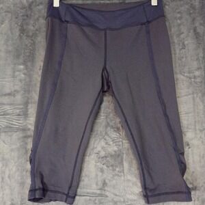 Lululemon Athletica Capri Leggings Womens 8 Gray Ruched Crop Yoga Pants Active